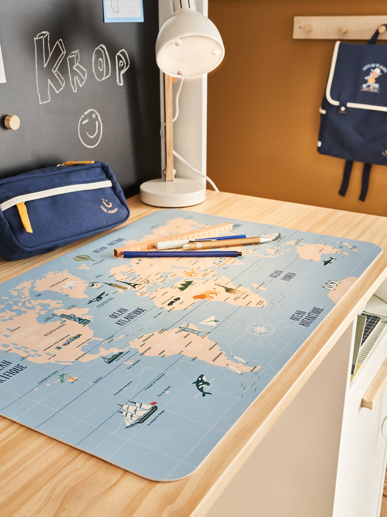 World Map Desk Pad printed
