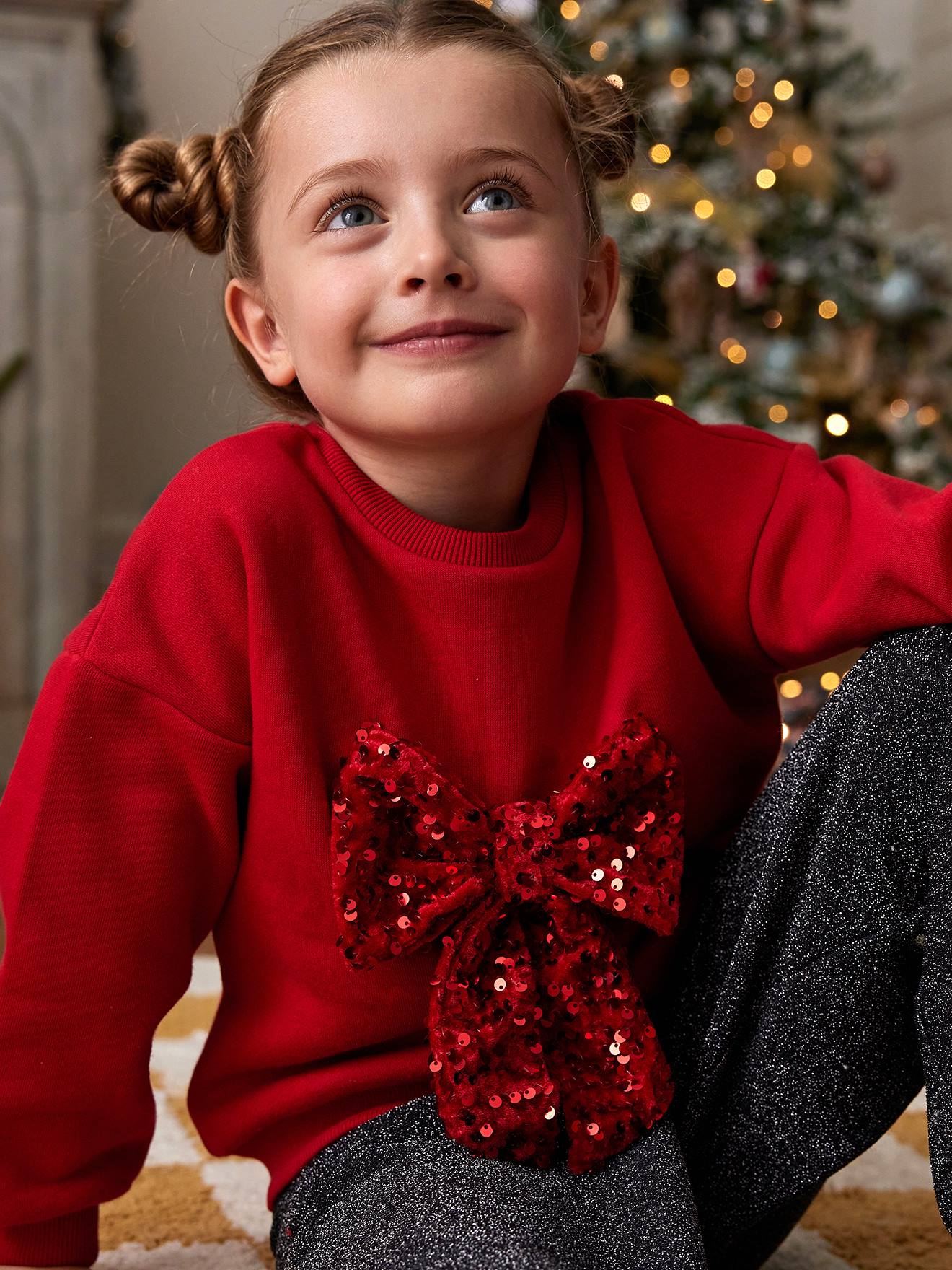 Christmas Sweatshirt with Sequinned Bow