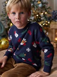 Boys-Cardigans, Jumpers & Sweatshirts-Christmas Special Jacquard Knit Jumper with Fun Motifs for Boys