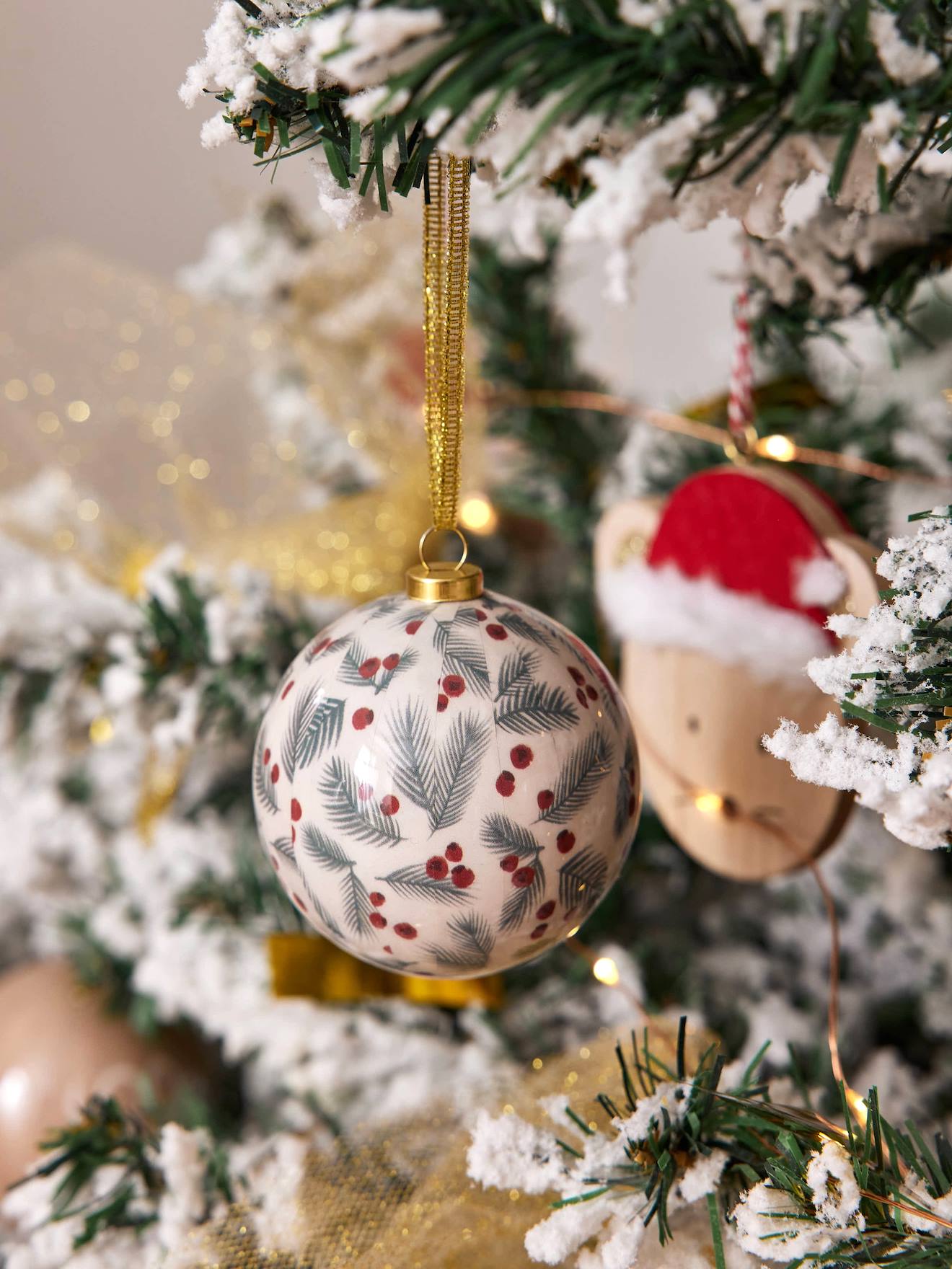 Traditional Christmas Baubles printed