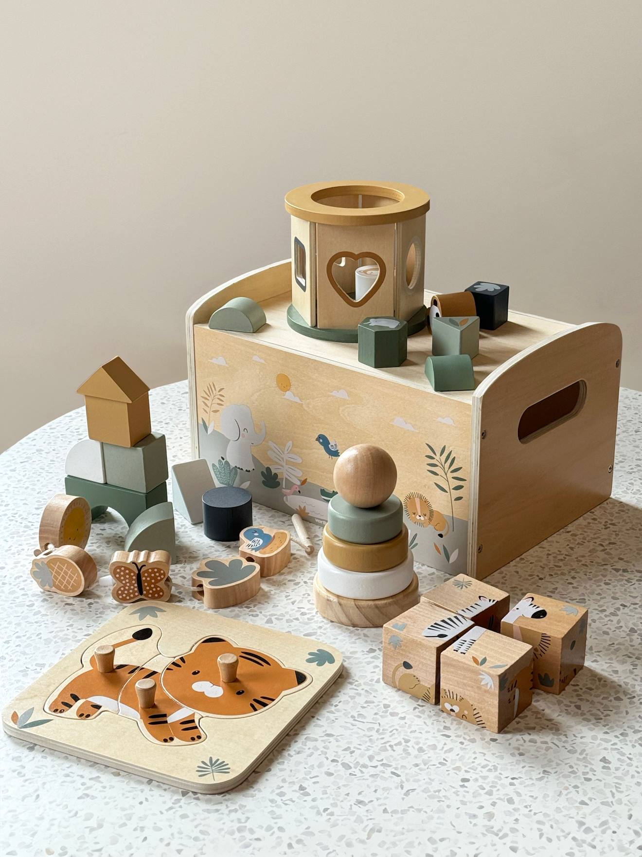 Multi-Activity Box Set in FSC® Wood - green, Toys | Vertbaudet