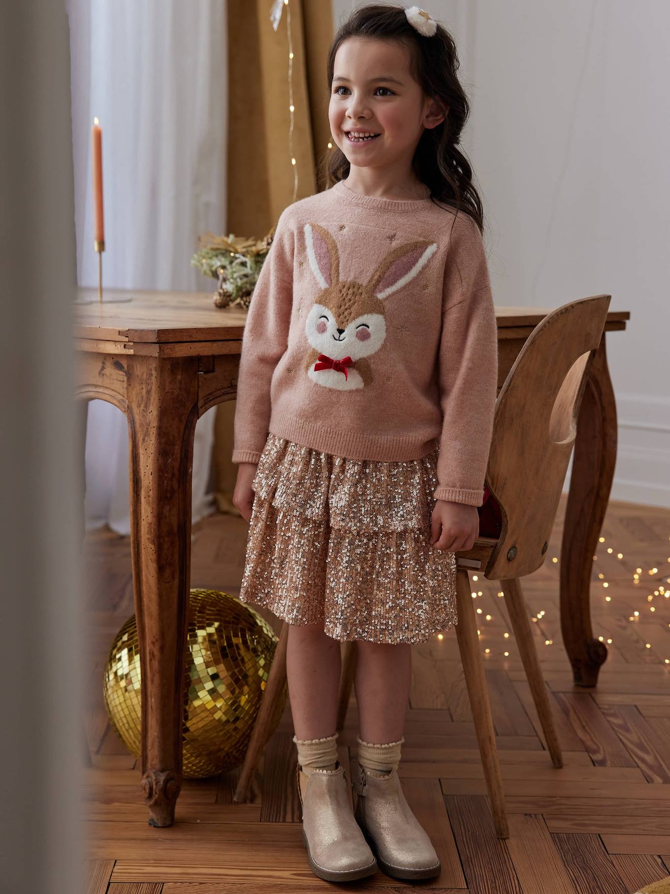 Christmas Sequin Ruffled Skirt