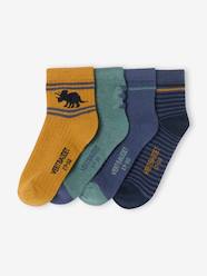 Boys-Pack of 4 Pairs of Dinosaur Ankle Socks for Boys