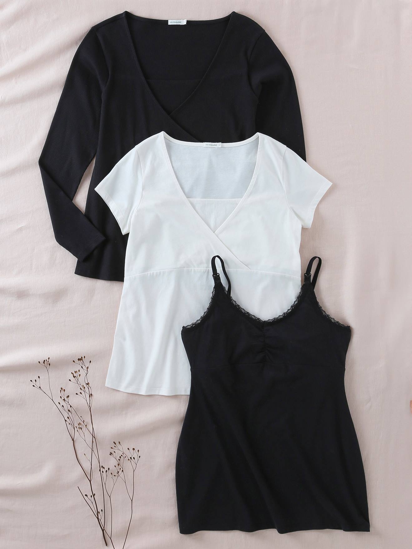 Maternity & Nursing Special 3-Piece Set: Tops + Cami