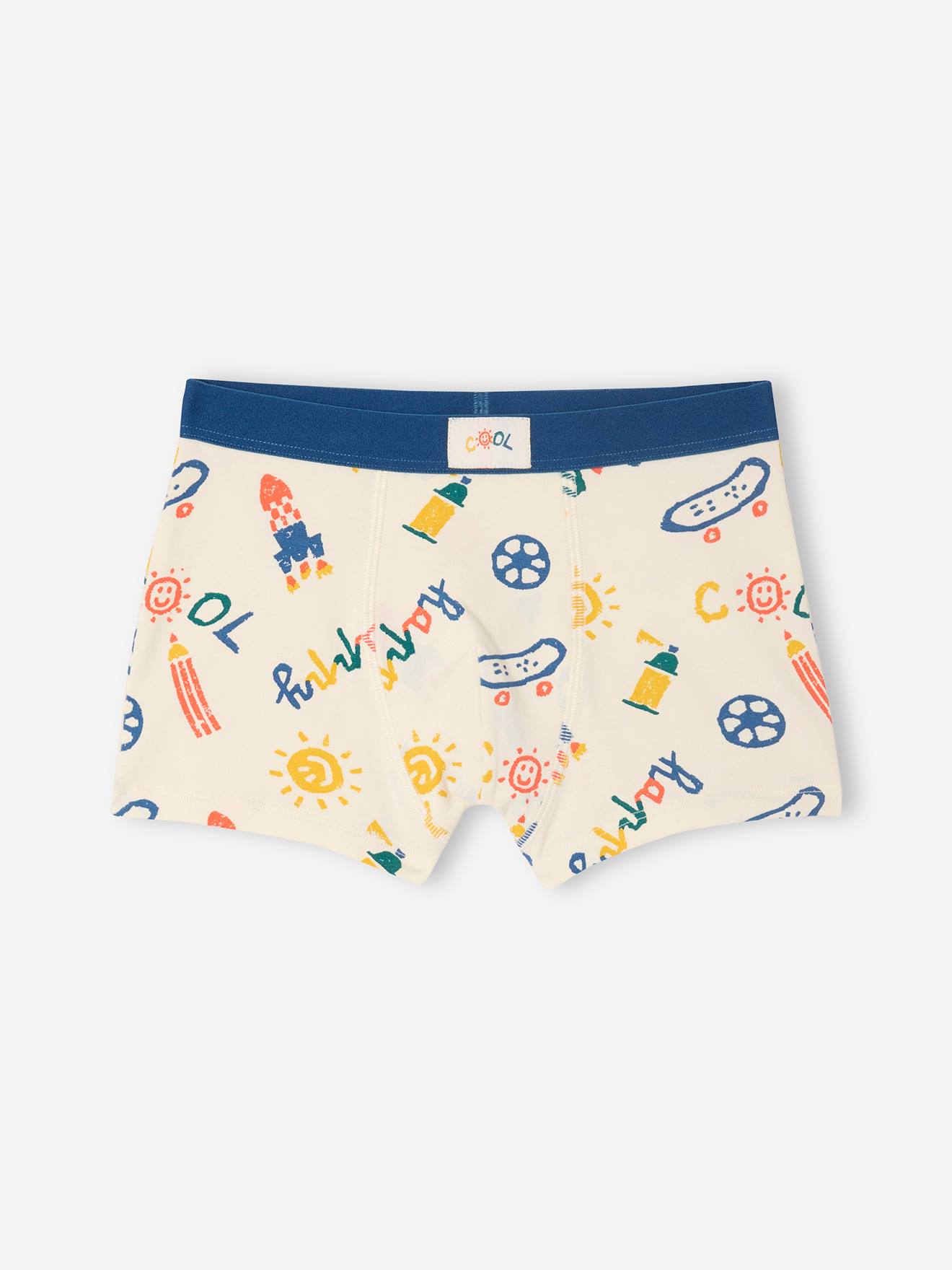 Vertbaudet Bio Boxershorts – 5er-Pack Jungen Stretch-Boxer In Coolem Design – 95% Bio-Baumwolle