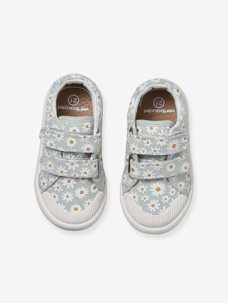 Touch-Fastening Trainers in Canvas for Baby Girls BLUE LIGHT ALL OVER PRINTED+printed pink+printed violet+rose+White 