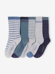 Boys-Pack of 5 Pairs of Striped Socks for Boys, BASICS