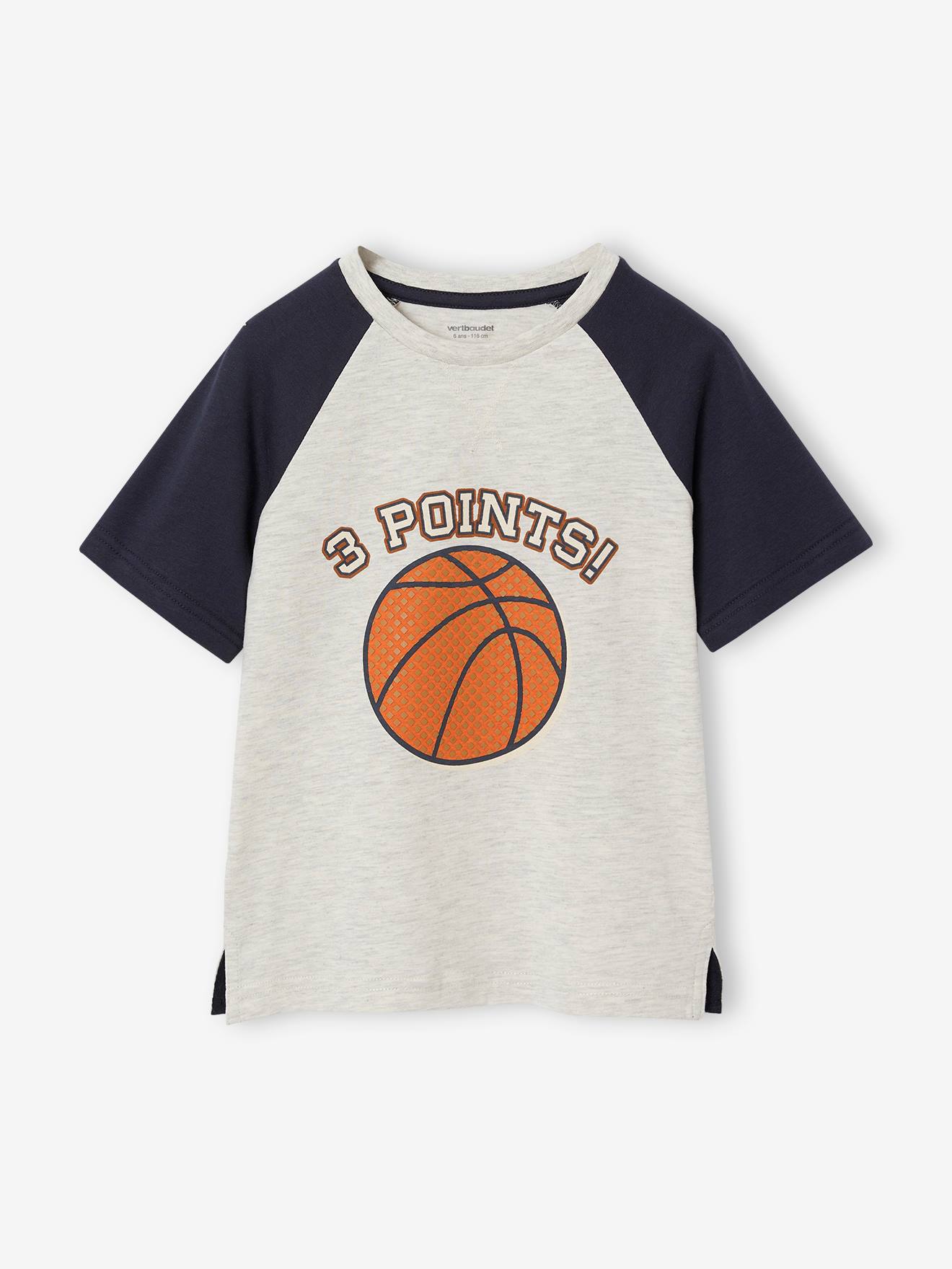 Boys' textured sports T-shirt marl