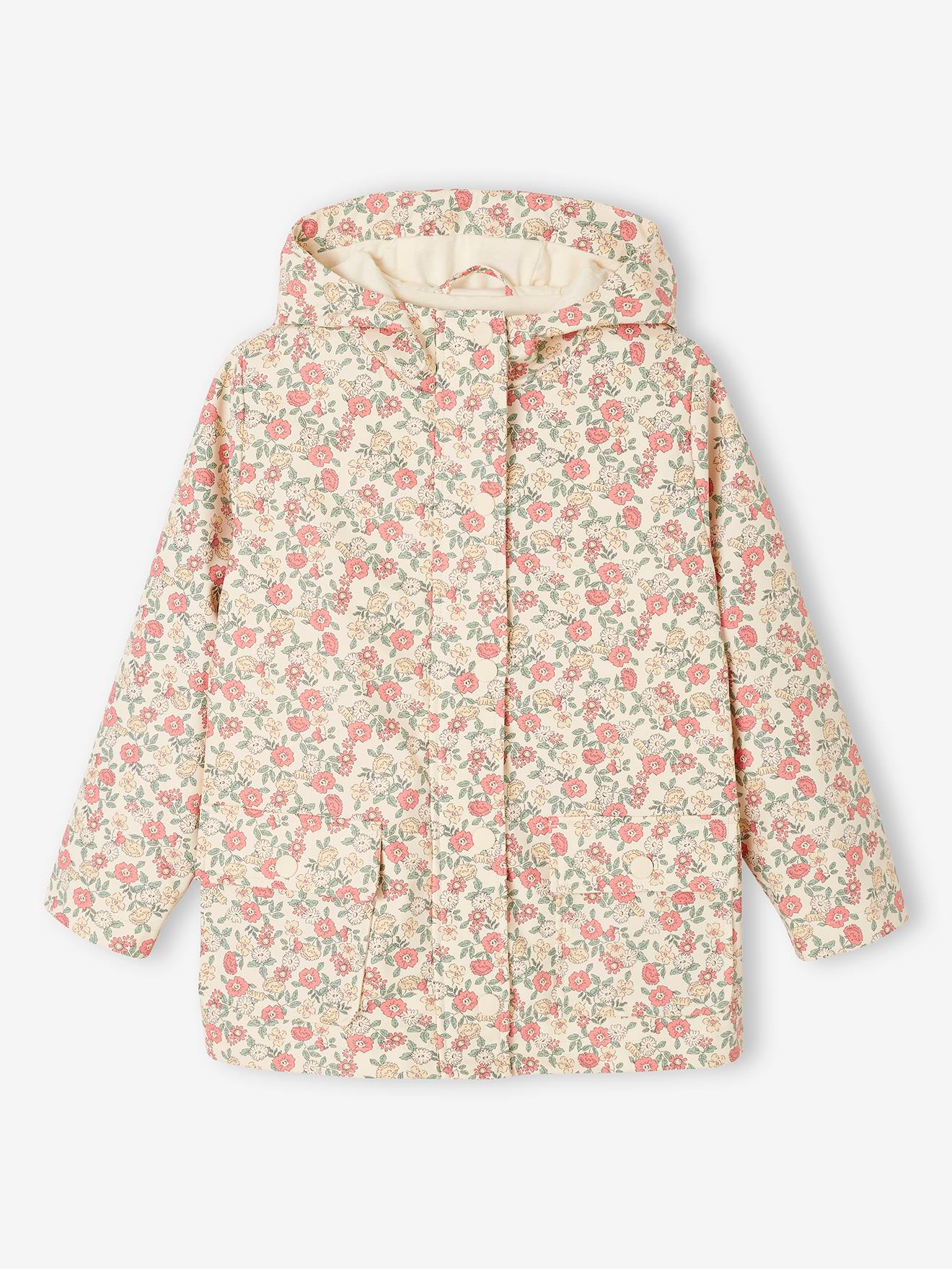 Printed hooded raincoat