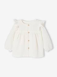 Baby-Blouse in Cotton Gauze with Ruffles, for Babies