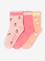 Girls-Pack of 3 Pairs of Fruit Ankle Socks for Girls