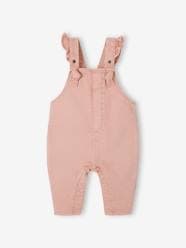 Baby-Twill Dungarees with Ruffles, for Babies