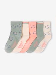 Girls-Pack of 5 Pairs of Floral Ankle Socks for Girls