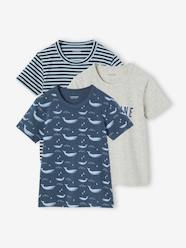 Boys-Pack of 3 "Whale" short-sleeved t-shirts for boys