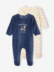 Baby-Pyjamas-Pack of 2 velvet fireman sleepsuits