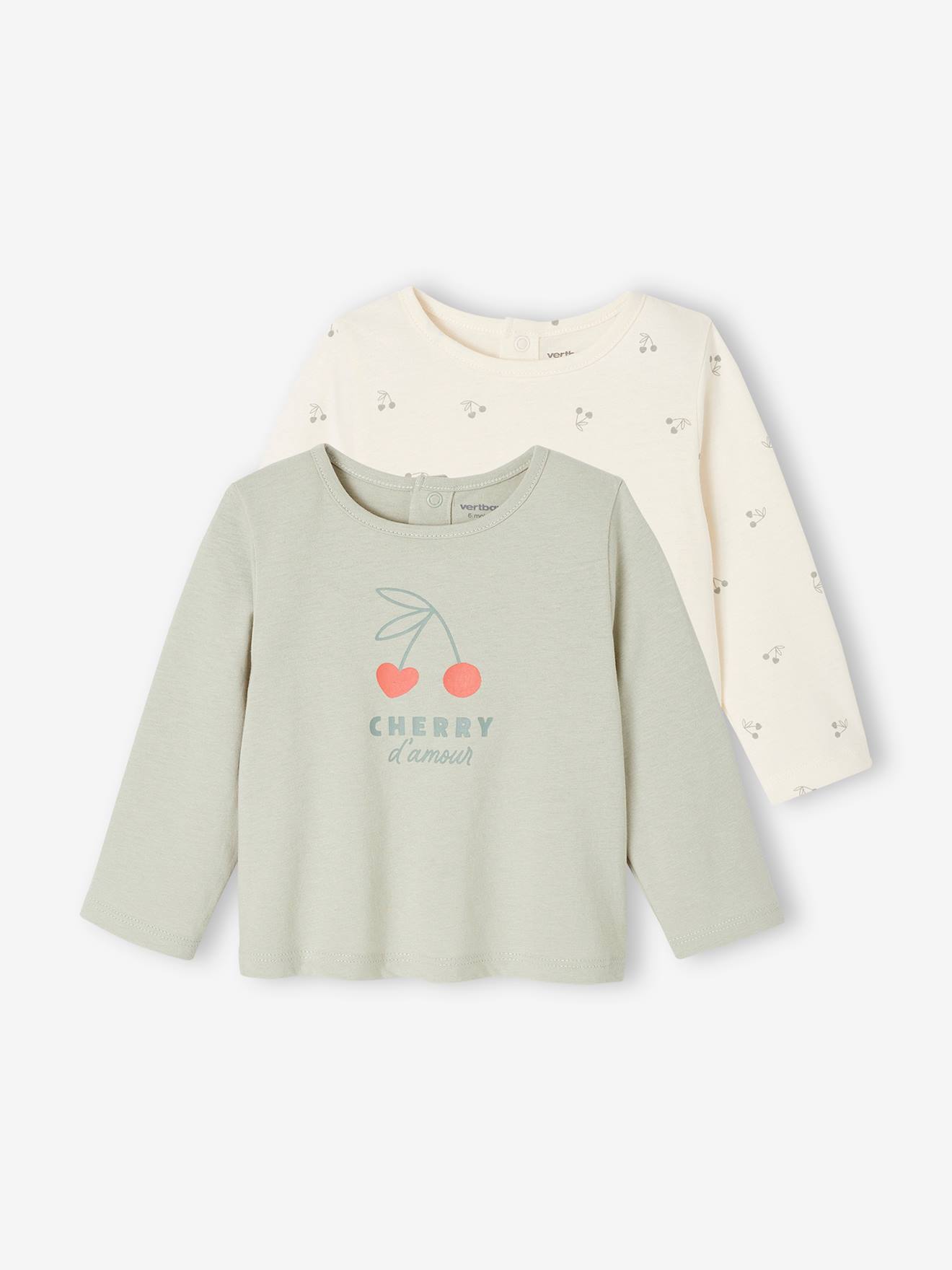 long-sleeved baby t-shirts - BASICS sage
