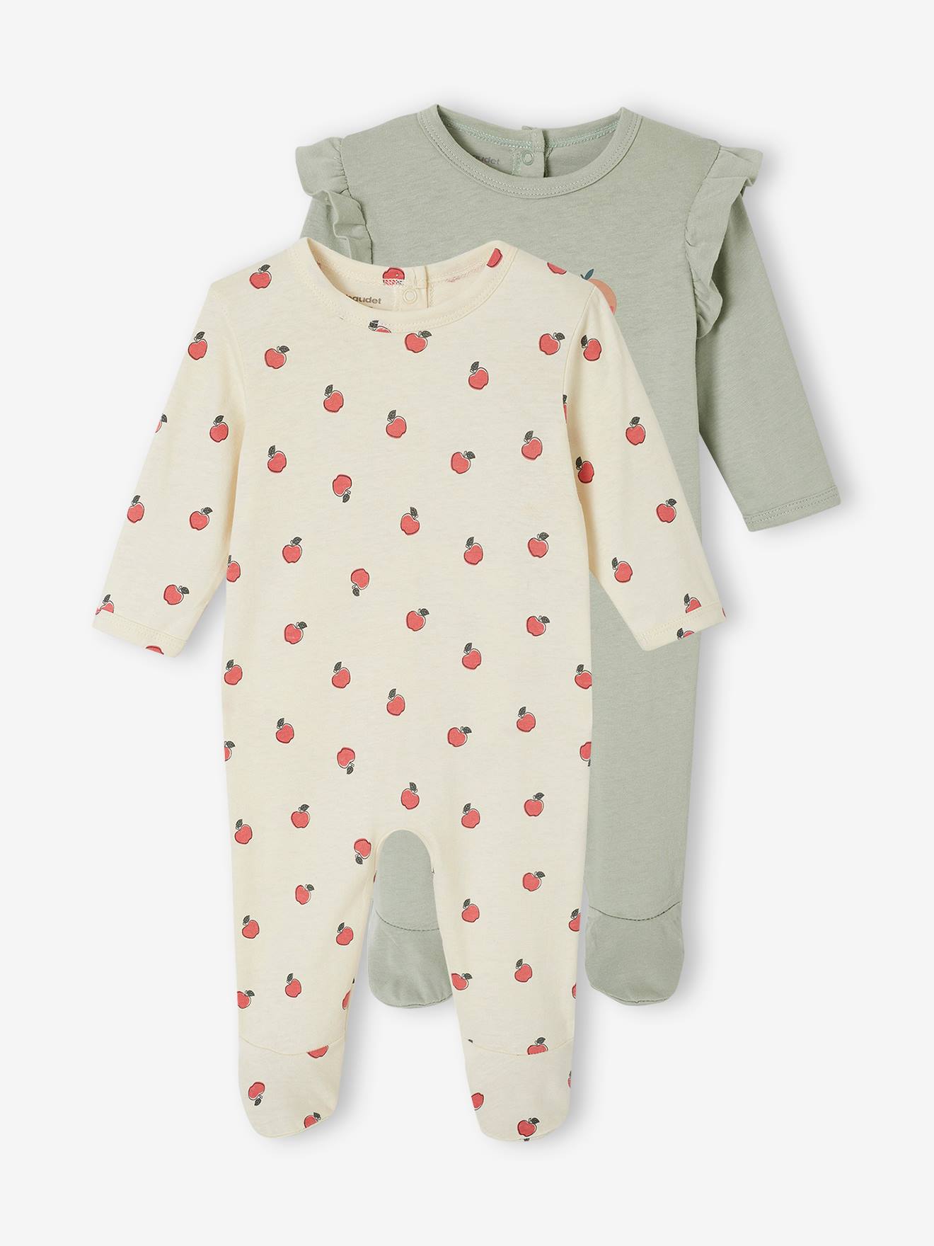 apple sleepsuits sage