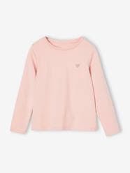 Girls-Tops-T-Shirts-Basics Long Sleeve Top for Girls, Glittery Heart