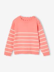 Girls-Cardigans, Jumpers & Sweatshirts-Fancy Striped Jumper for Girls