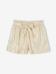 Girls-Lamé shorts with pleated effect for girls