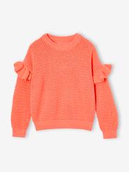 Girls-Ruffled Jumper in Fancy Knit for Girls