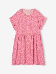 Girls-Dresses-Button-up floral dress for girls