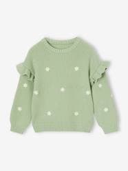 Girls-Cardigans, Jumpers & Sweatshirts-Jumper with Ruffled Sleeves for Girls