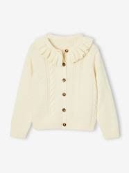 Girls-Cardigans, Jumpers & Sweatshirts-Cardigans-Girl's ruffled cardigan