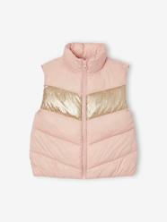 Girls-Coats & Jackets-Colour block sleeveless padded jacket for girls