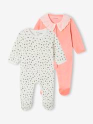 Baby-Pyjamas-Pack of 2 velvet sleepsuits