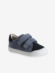 Shoes-Boys Footwear-Trainers-Hook-and-Loop Leather Trainers for Children, Designed for Autonomy