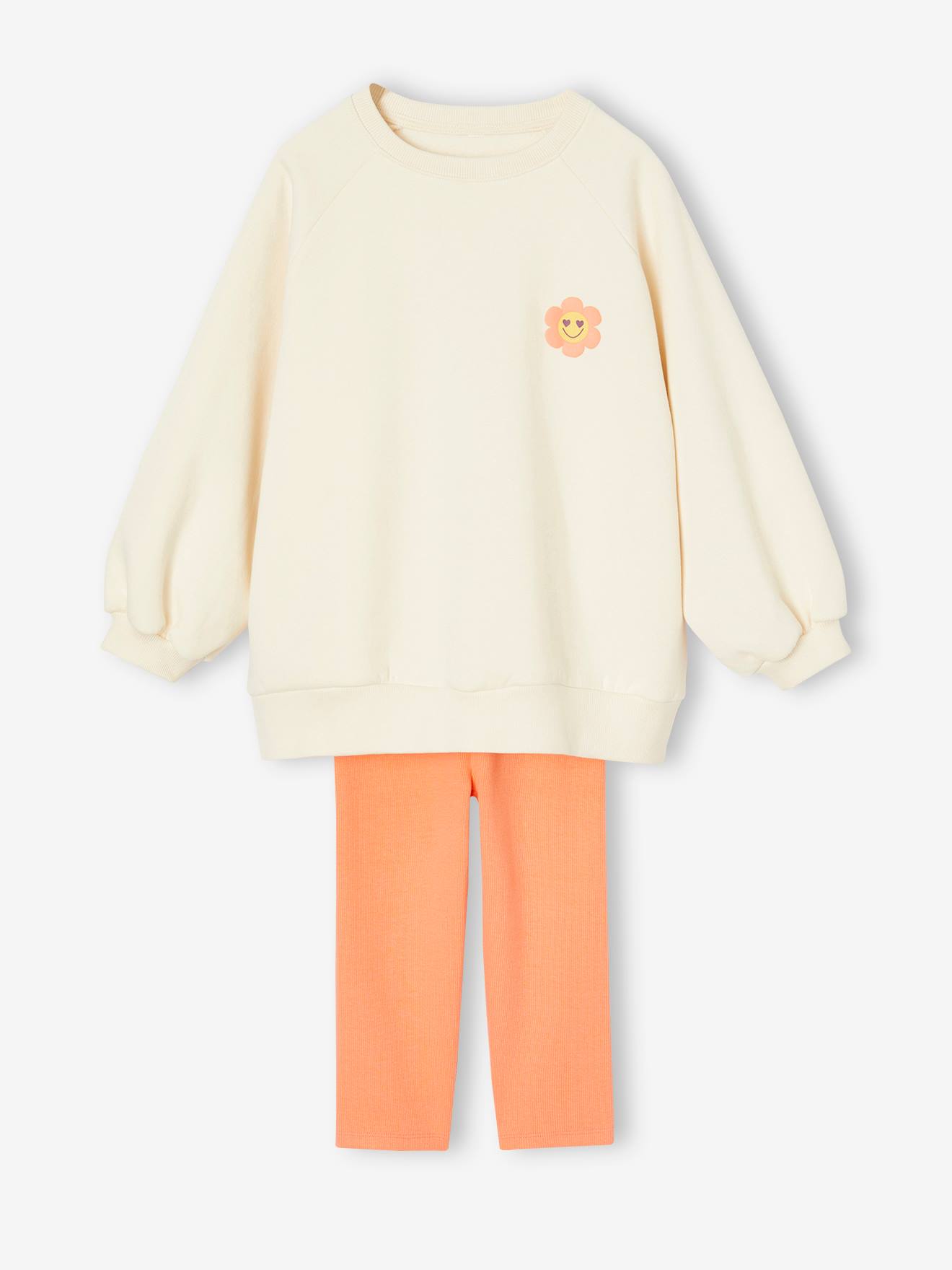 Floral print sweat dress and leggings set