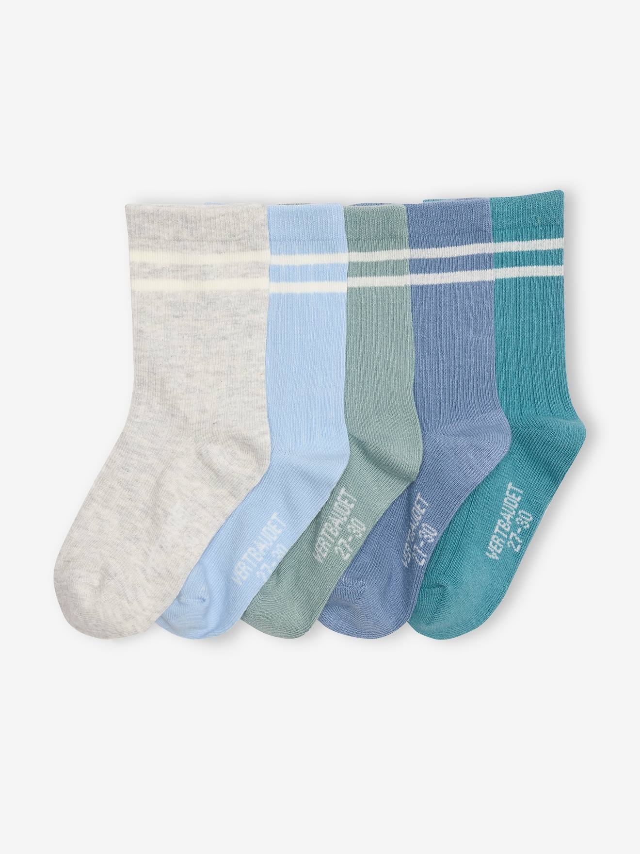 Pairs of Striped Rib Knit Socks