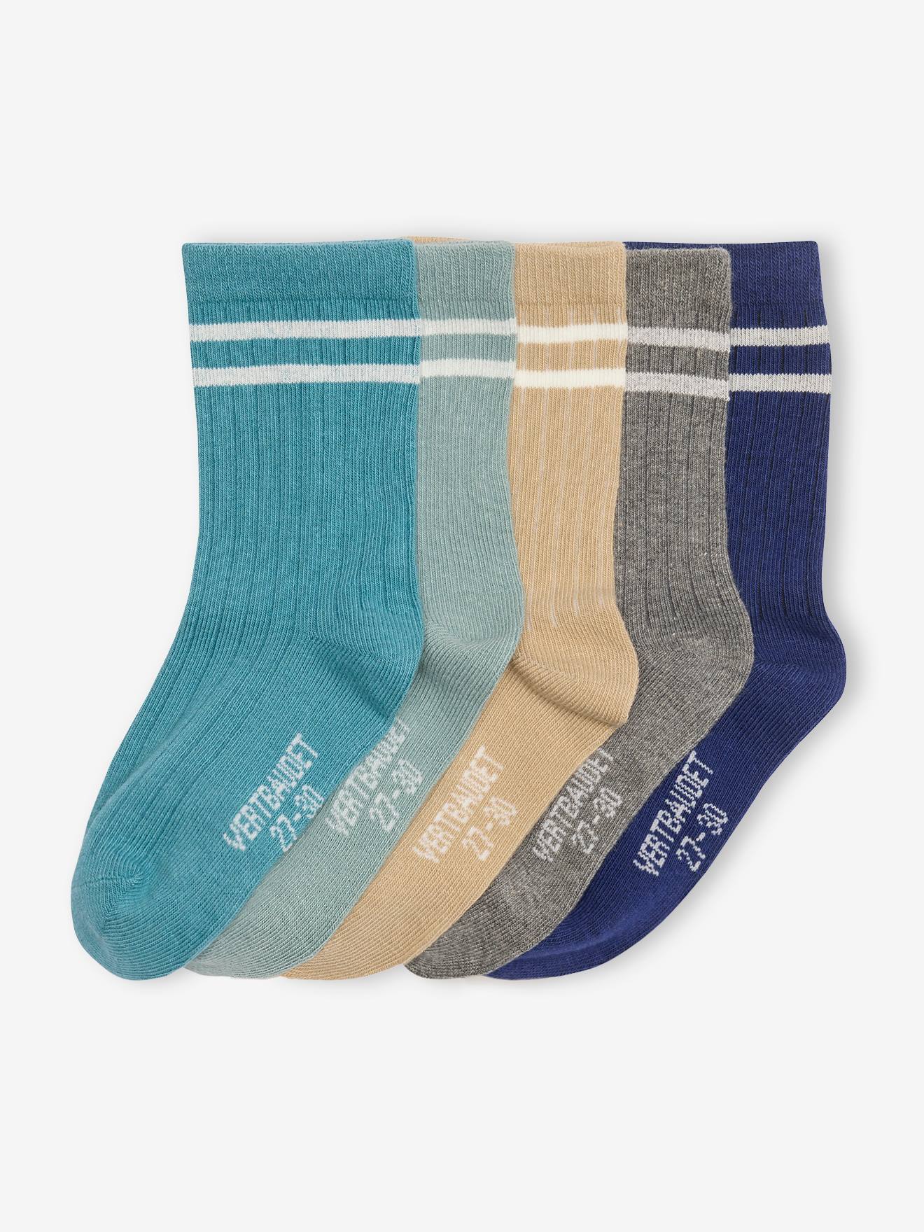 Pairs of Striped Rib Knit Socks