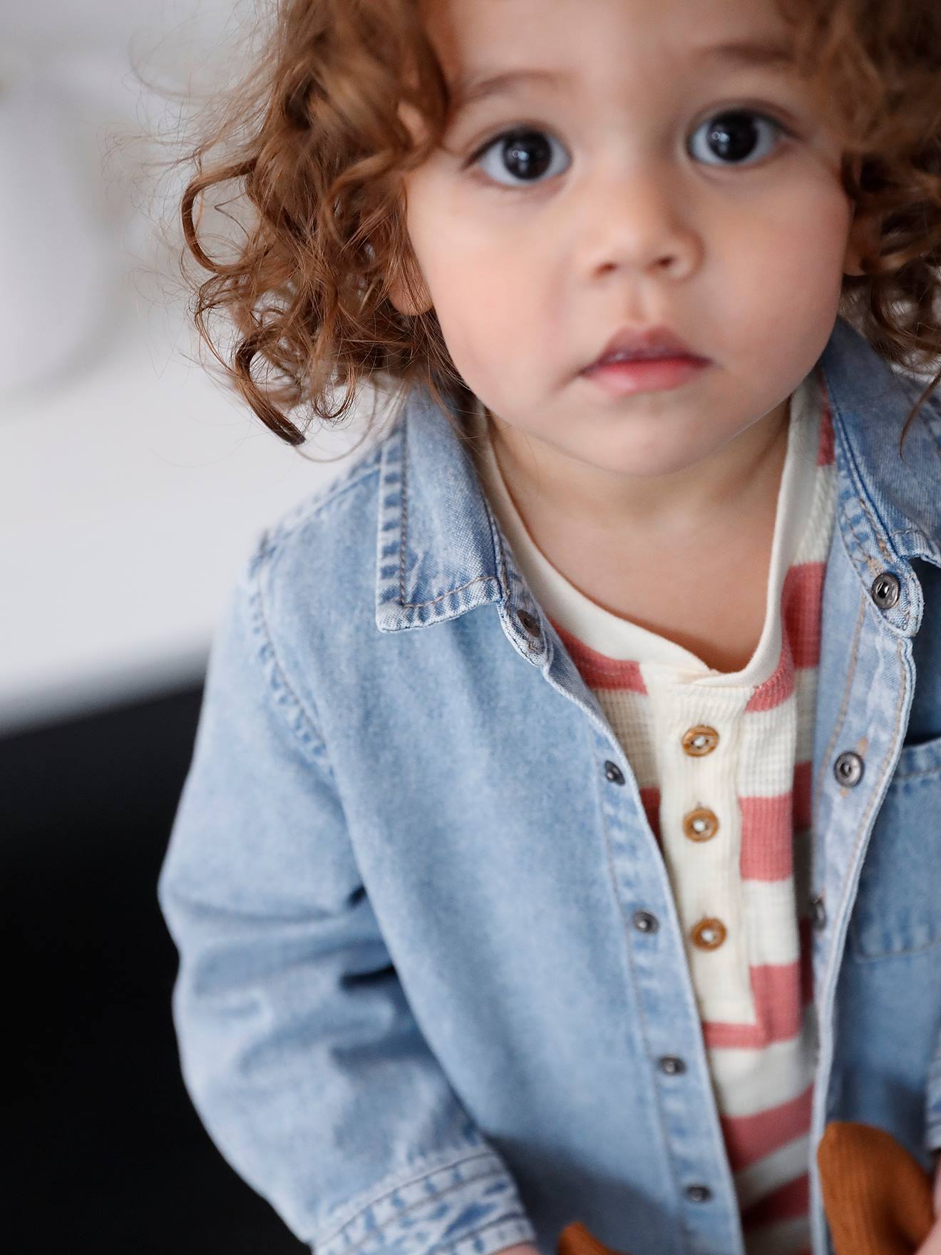 Denim Shirt with Press Studs