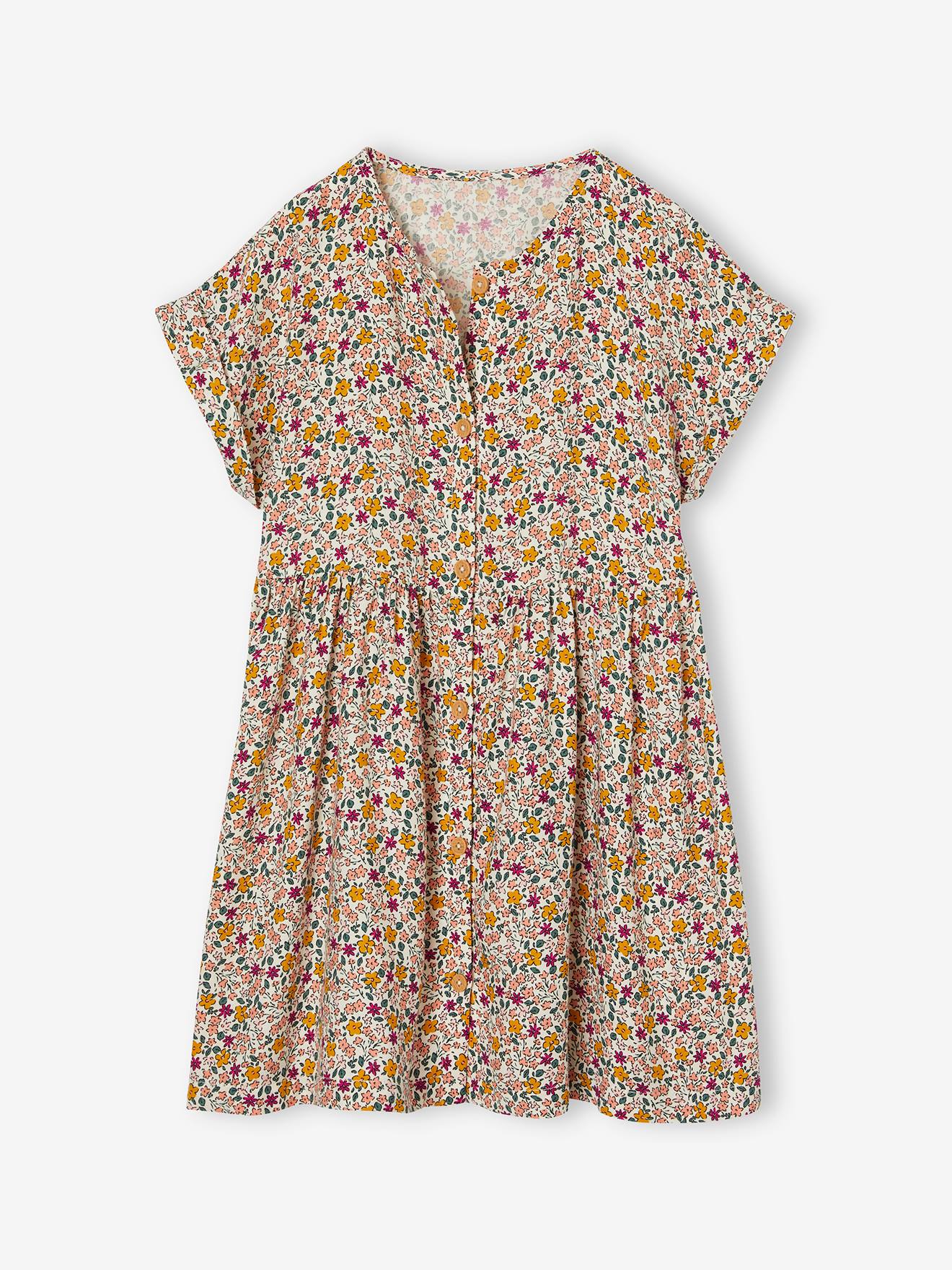 Button-up floral dress