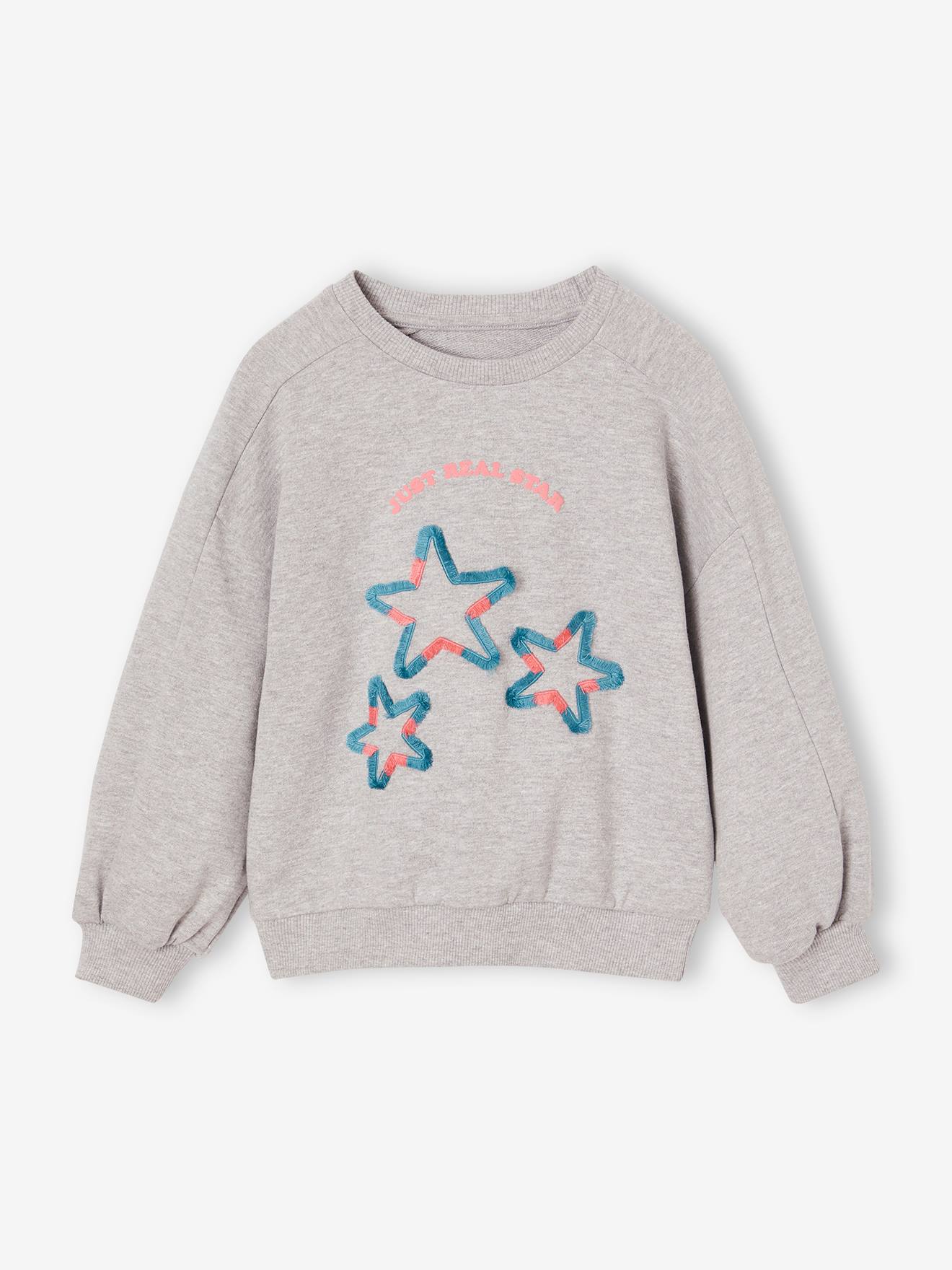 Girls' patterned sweatshirt marl