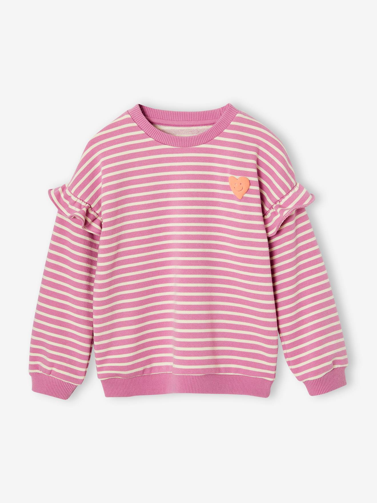 Sailor-type Sweatshirt with Ruffles on the Sleeves