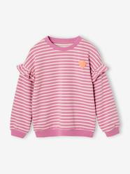 Girls-Cardigans, Jumpers & Sweatshirts-Sailor-type Sweatshirt with Ruffles on the Sleeves, for Girls