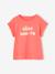 T-Shirt with Message in Flower Motifs for Girls coral+ecru+pale yellow+sky blue 
