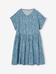 Girls-Dresses-Button-up floral dress for girls