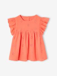 -Embroidered Cotton Gauze Blouse for Girls 