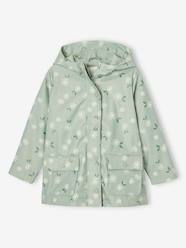 Girls-Coats & Jackets-Printed hooded raincoat for girls