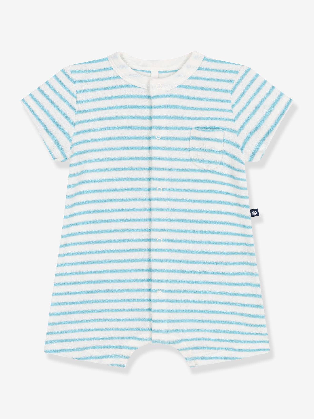Striped Playsuit in Terry Fabric for Babies