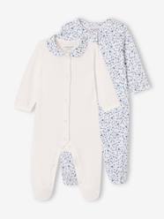 Baby-Pyjamas-Pack of 2 floral sleepsuits