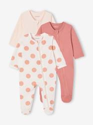 Baby-Pyjamas-Pack of 3 BASICS Jersey Knit Sleepsuits with Zip Fastening, for Babies