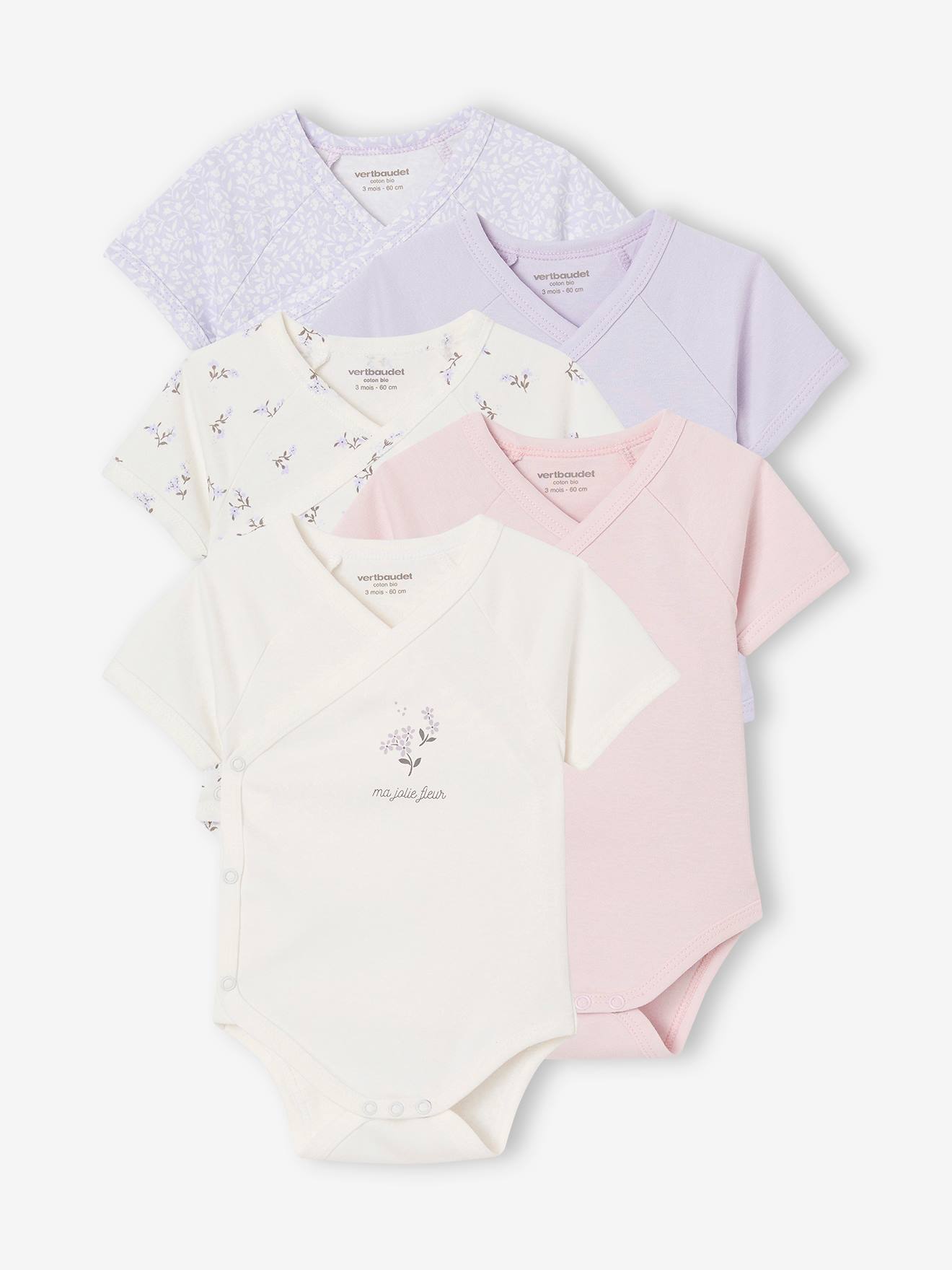 baby bodysuits with popper opening lilac