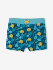 -Tropical Print Swim Trunks for Boys 