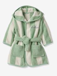 -Striped Baby Dressing Gown with Recycled Cotton, TRANSAT Family Capsule Collection 