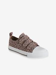 Shoes-Girls Footwear-Trainers-Printed Canvas Trainers with Hook-and-Loop Straps for Children